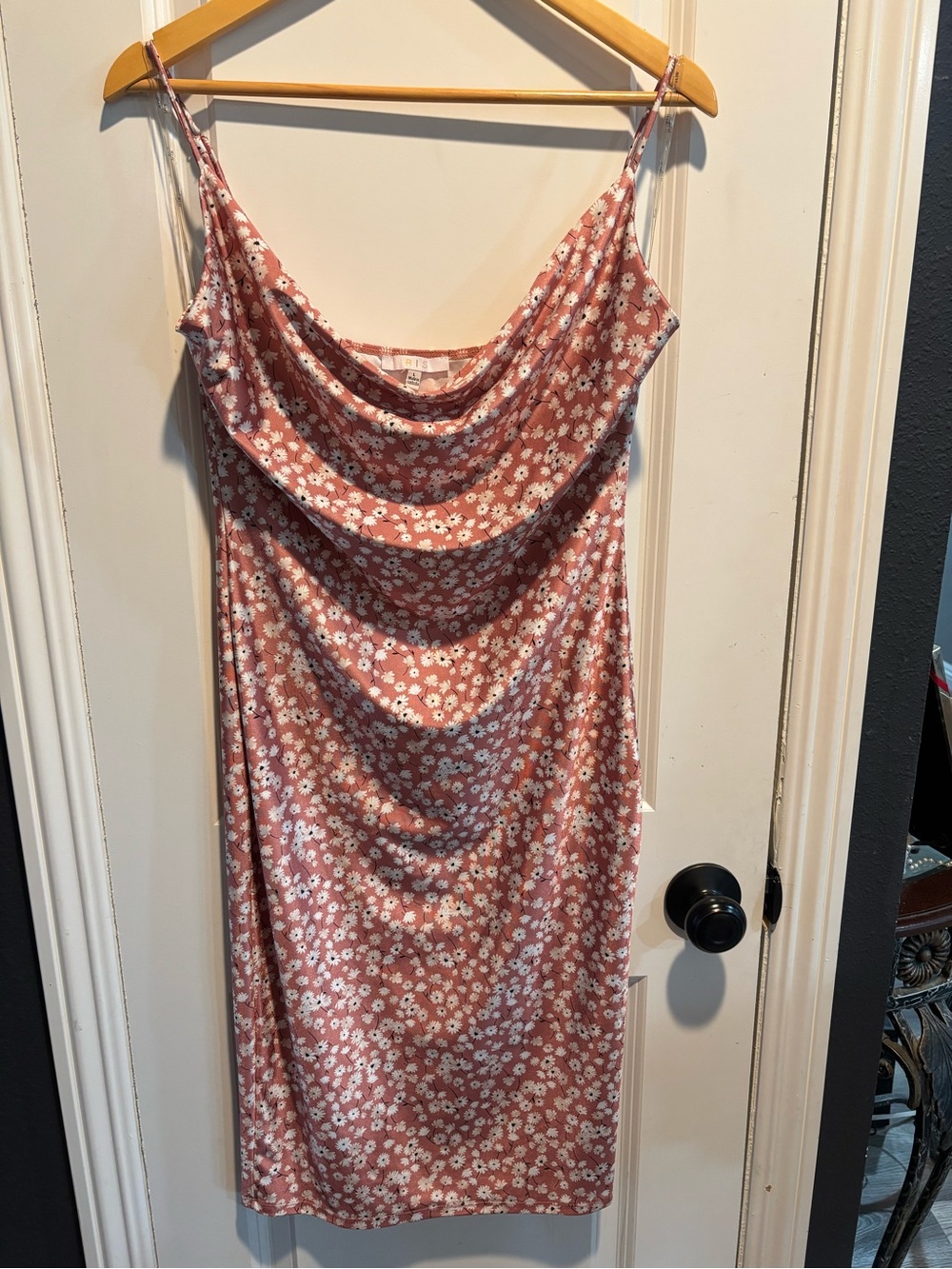 Iris Dusty Rose Floral Cowl Midi Dress